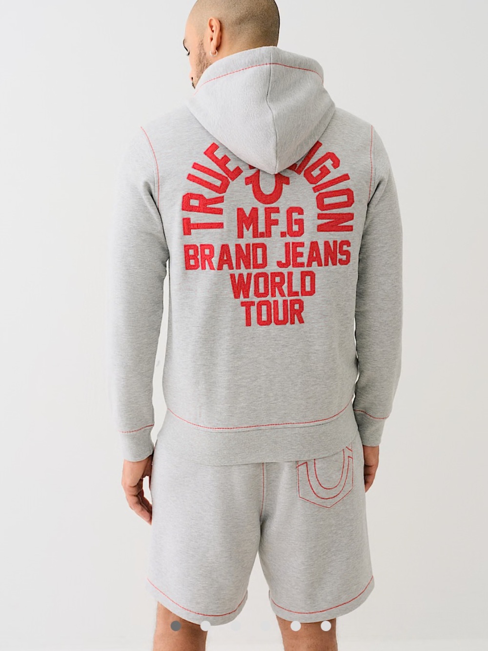 True Religion Grey Red Stitch set